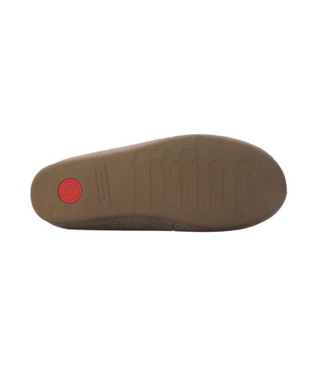 Womens/ladies Chrissie Ii Haus E01 Bow Felt Slippers Grey Fit Flop