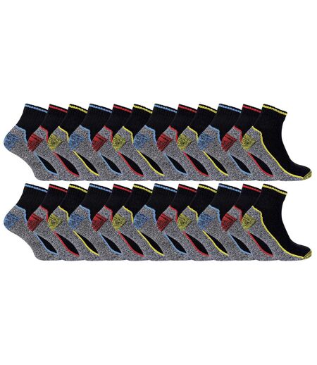 24 Pairs Multipack Mens Short Breathable Bamboo Work Socks