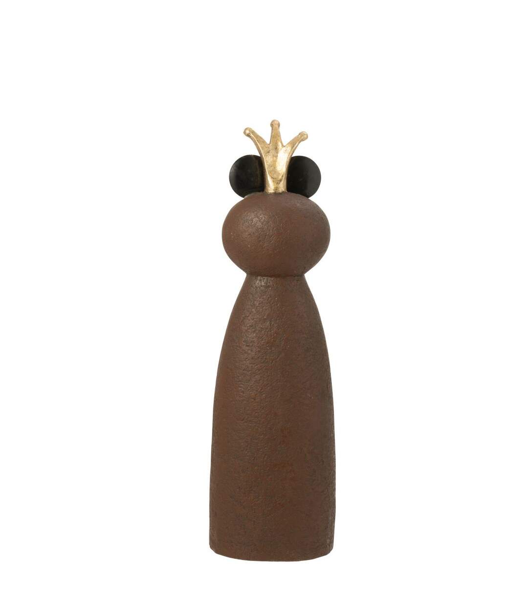 Statue Grenouille Couronne 78cm Marron-2