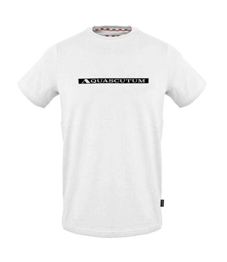 T-shirt Motif/style Rayures Contrastées Homme Blanc Aquascutum