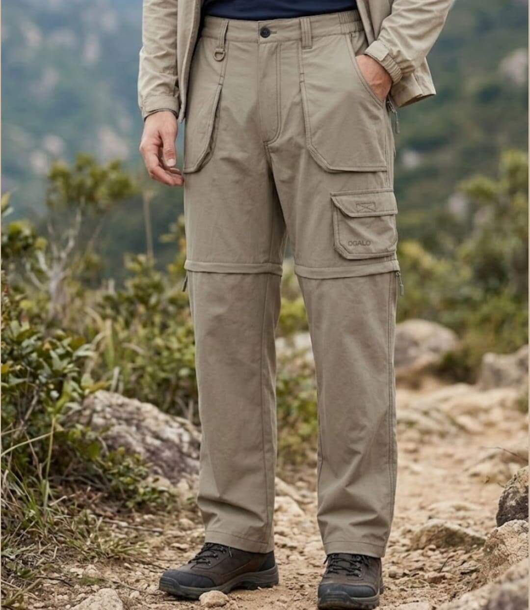 OGALO TANGER — Pantalon de randonnée marron : le 2-en-1 ultra-résistant-1