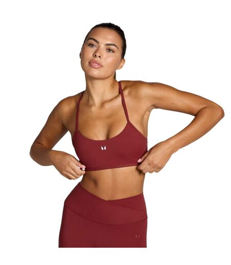 Womens/ladies Tempo Low Impact Spaghetti Strap Sports Bra Cherry MyProtein