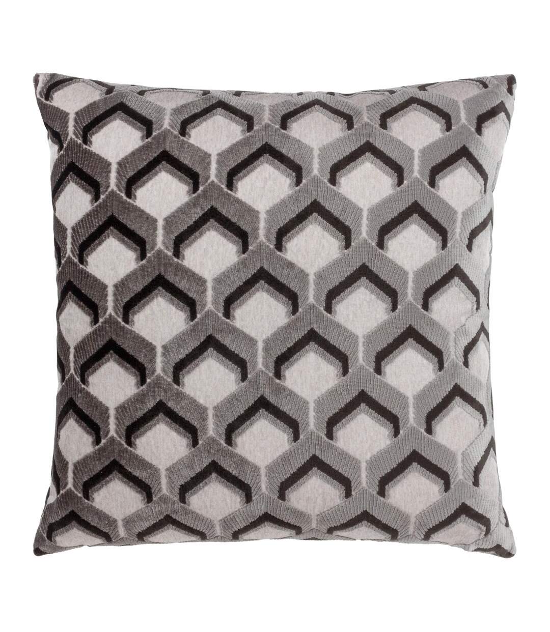 Ledbury jacquard cushion cover 45cm x 45cm grey/black Paoletti-1