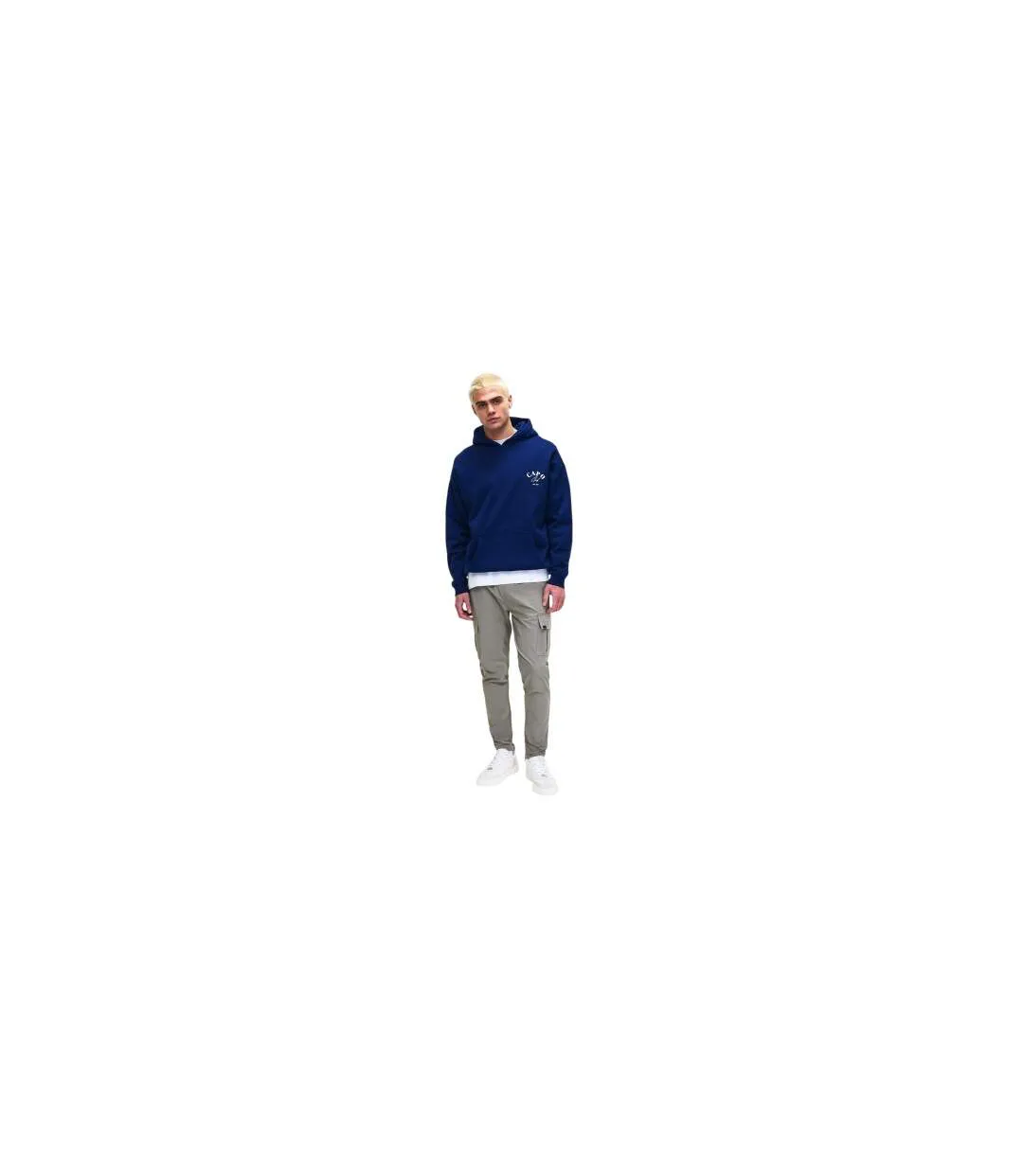 Mens Club Hoodie Navy White Capo-1