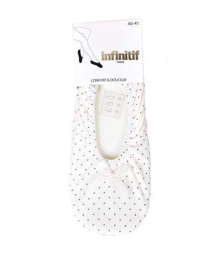 Pantoufles femme INFINITIF Chaussons ballerines Ballerines Pois Beige