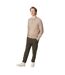 Mens knitted cotton long-sleeved polo shirt oatmeal Burton