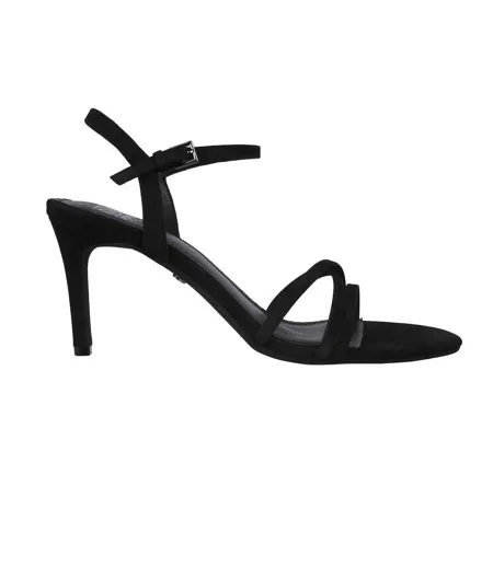 Womens/ladies Leather Stiletto Heel Sandals Black Biba