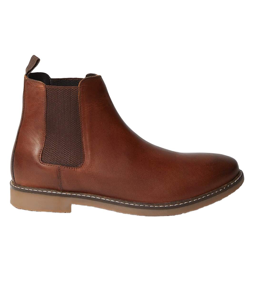 Mens leather chelsea boots brown Maine-2