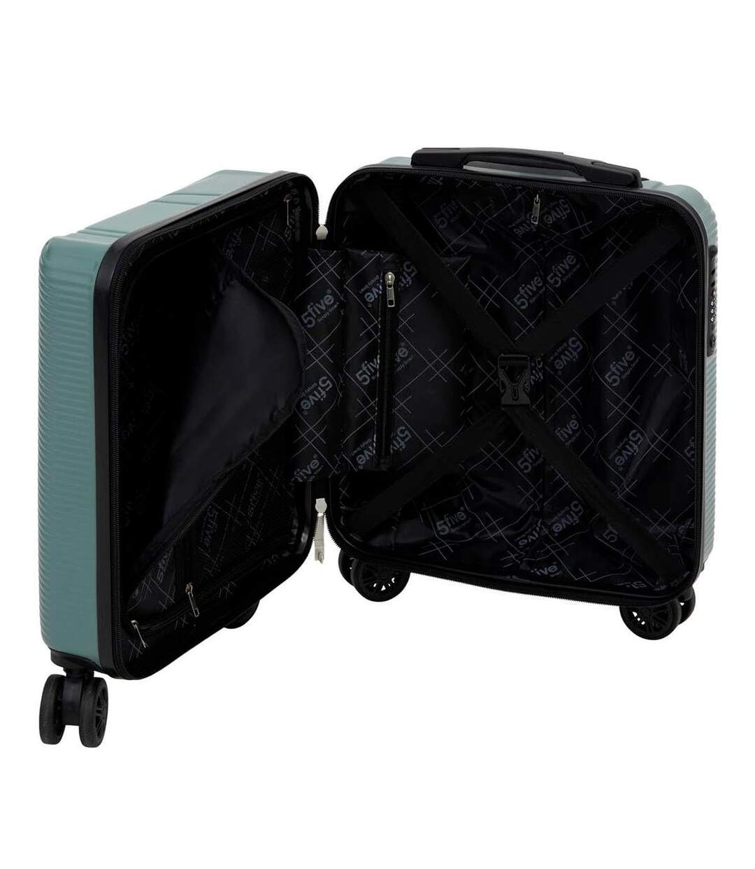 Valise Cabine Rigide à Roulettes Travel 45cm Vert-3