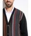 Gilet col V boutonné rayures jacquard laine-4