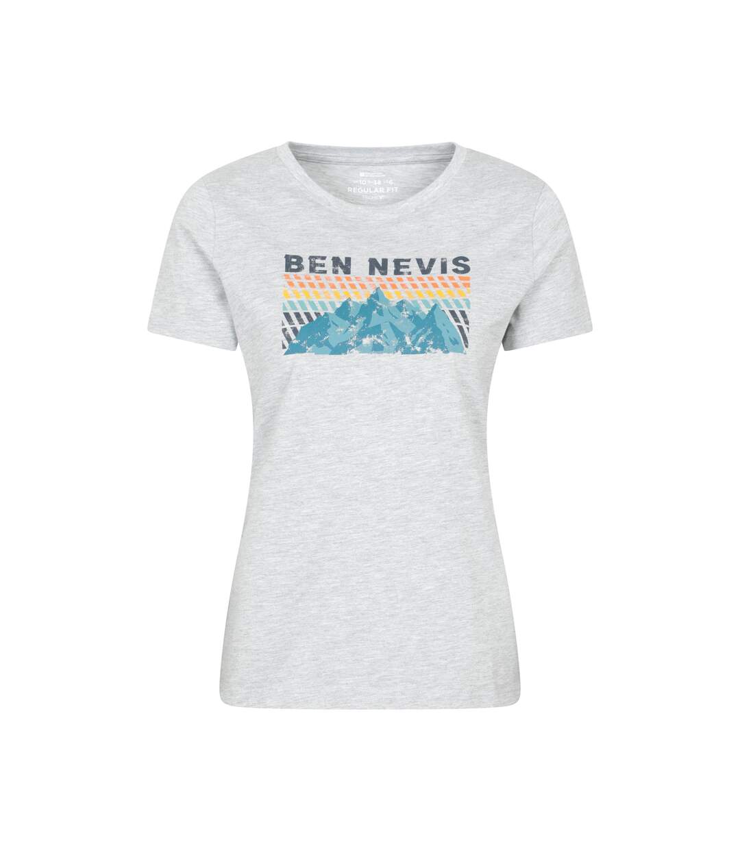Womens/ladies Ben Nevis Mountain T-shirt Light Grey Mountain Warehouse-1