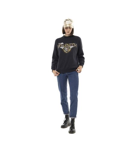 Sweat femme uni avec cold rond et patch Vondutch