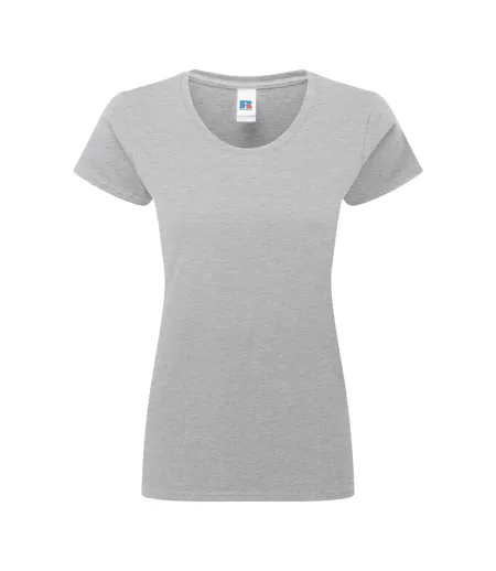 Womens/ladies Authentic Classic T-shirt Light Oxford Russell