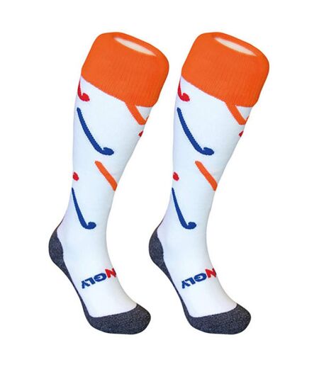 1 Pack Adults Knee High Hockey Socks with Hockey Stick Designs