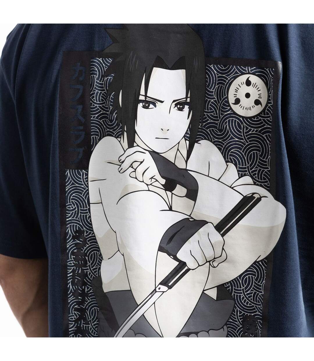 T-shirt homme relax fit avec print Naruto Shippuden Sasuke Capslab-2