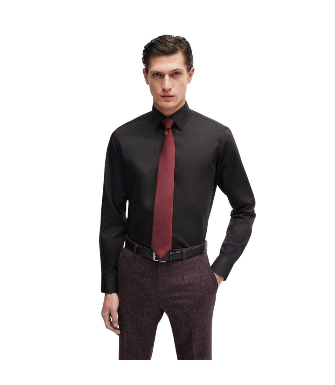 Slim Formal Tie One Size Dark Red Boss-4