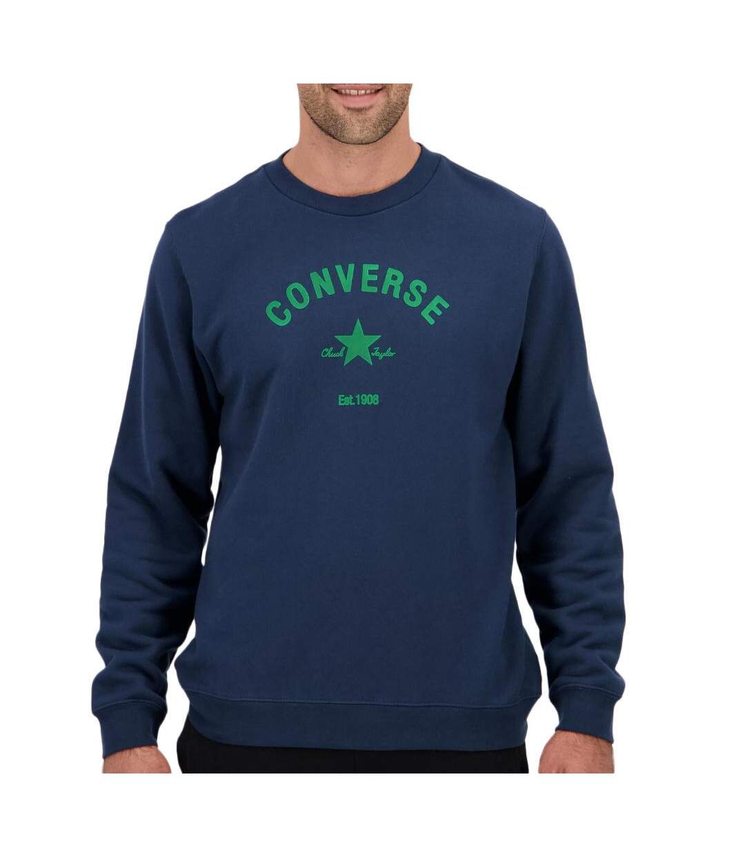 Sweat marine/bleu homme converse crew into-1
