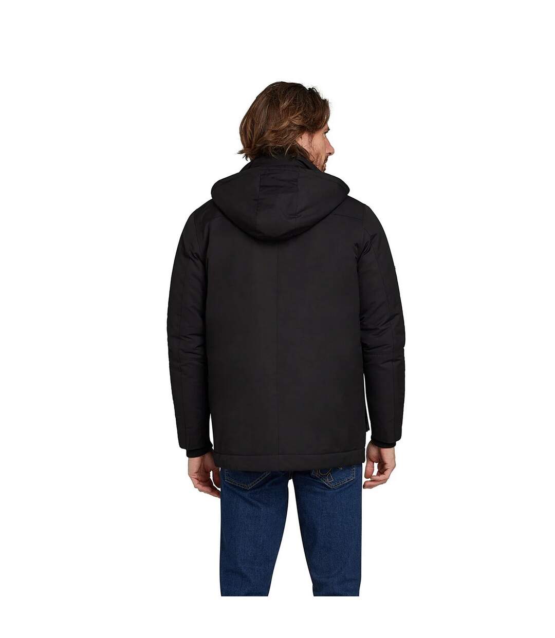Mens Plain Parka Black Raging Bull-2