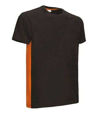 T-shirt bicolore - Unisexe - réf THUNDER - noir et orange