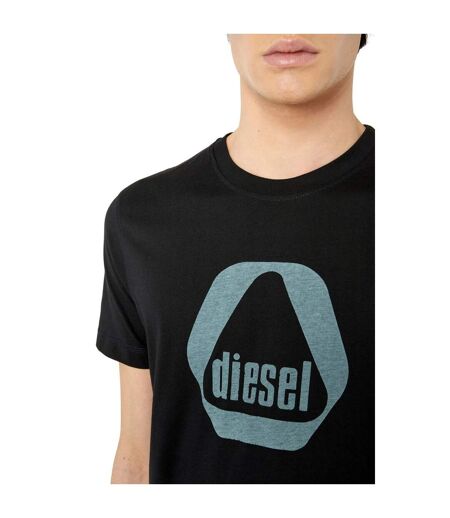 T-shirt Motif/style Logo Triangulaire Homme Noir Diesel