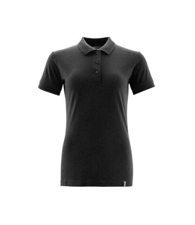 Womens/ladies Crossover Plain Polo Shirt Deep Black Mascot