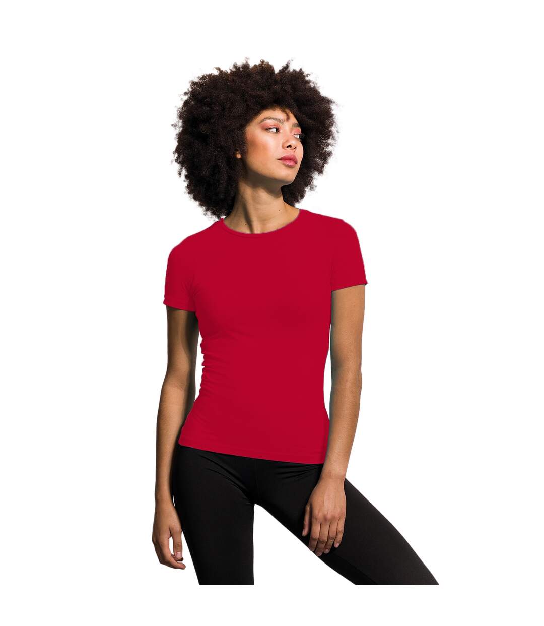 Feel good t-shirt étirable à manches courtes femme rouge chiné Skinni Fit