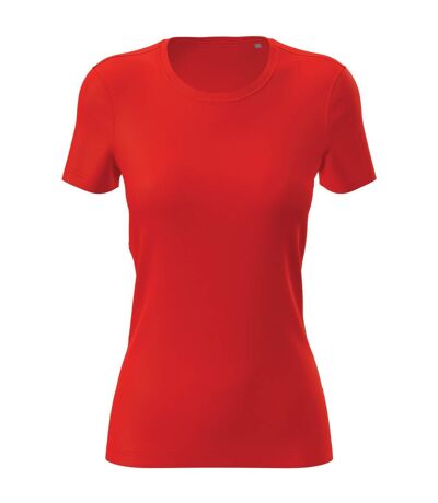 Womens/ladies Active Sports Tee Scarlet Red Stedman
