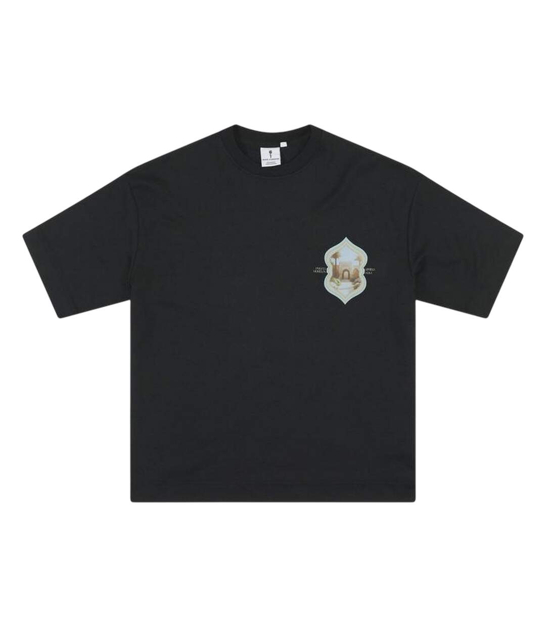 Mens Morelos Crew Neck Oversized T-shirt Black Rose London-2