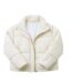 Doudoune courte pour femme beige avec capuche et poches pratiques-4