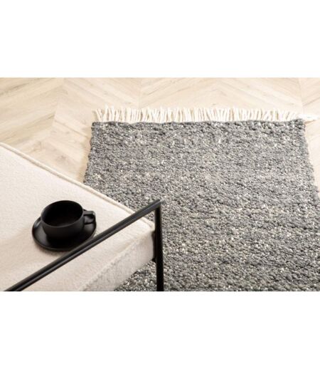 Tapis Déco en Laine Betina 80x250cm Gris
