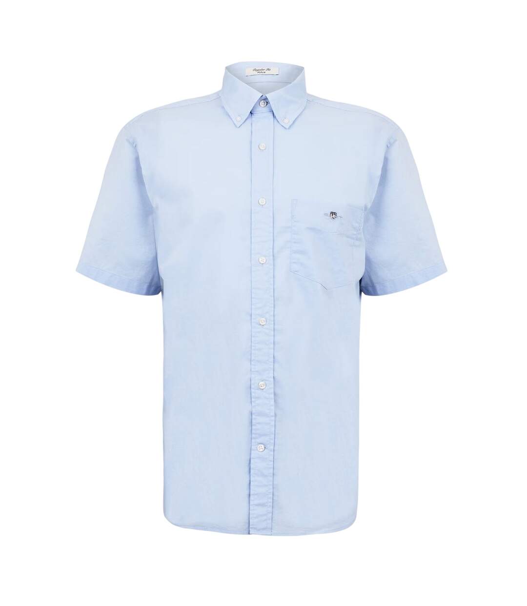 Mens Classic Logo Poplin Short-sleeved Shirt Light Blue Gant-2