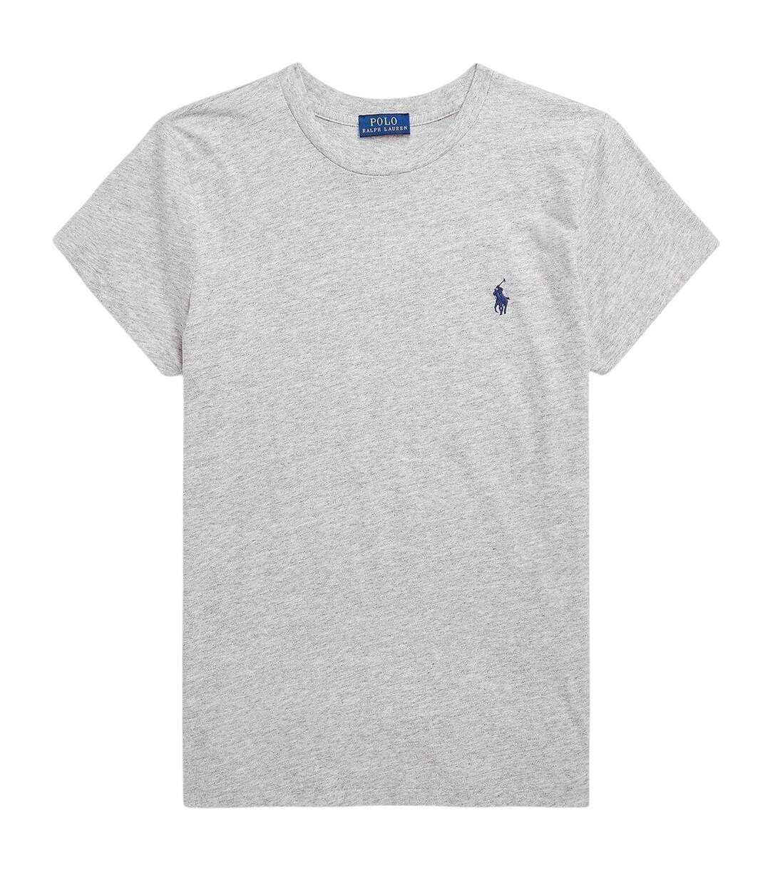 Womens/ladies Jersey T-shirt Heather Grey Ralph Lauren-2