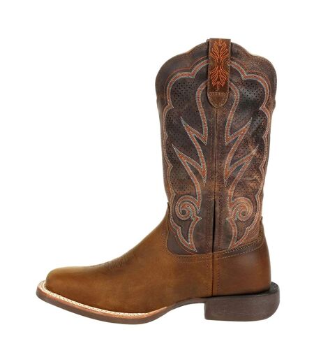Womens/ladies Lady Rebel Pro Full Grain Leather Cowboy Boots Distressed Cognac Durango