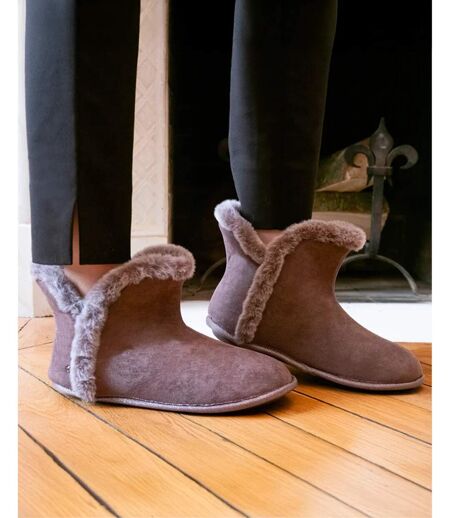 Isotoner Chaussons Bottillons femme ultra confortables et chauds, interieur et bordure en fausse fourrure
