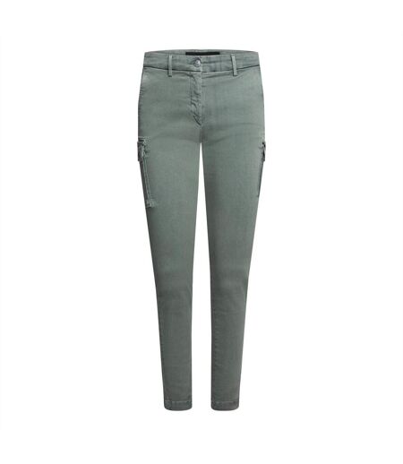 Womens/ladies Cotton Blend Slim Jeans Green Replay