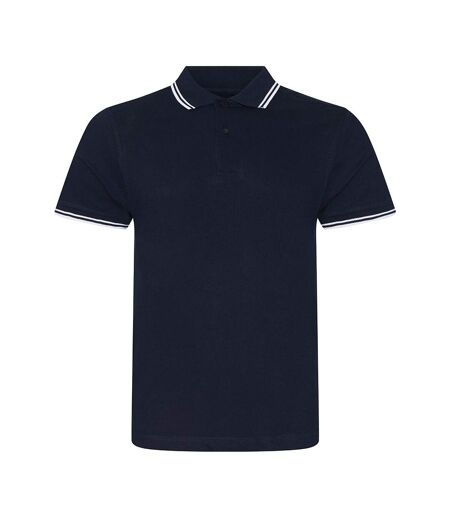 Mens t-shirt polo hommes bleu marine / blanc AWDis