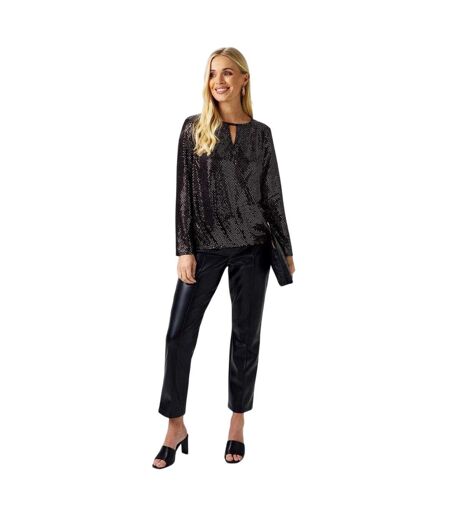 Womens/ladies Sparkle Wrap Top Metallic Biba