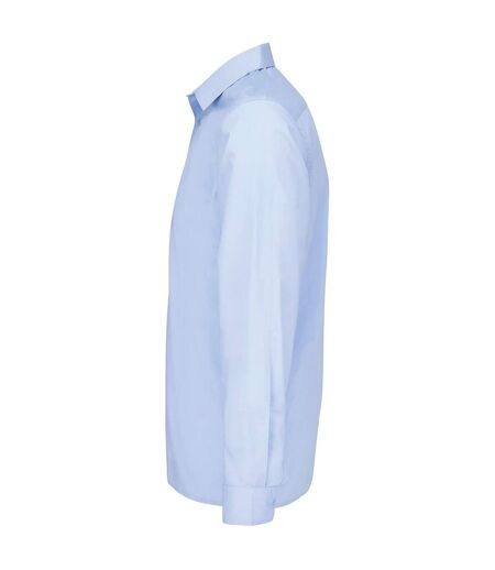 Unisex Adult Bailey Poplin Long-sleeved Shirt Sky Blue SOLS