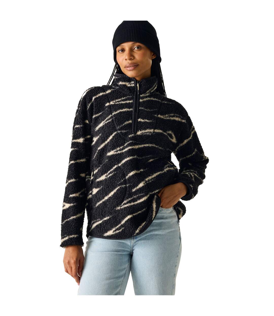 Polaire Motif/style Abstrait Frankie Femme Noir Vanille Clair Regatta-1