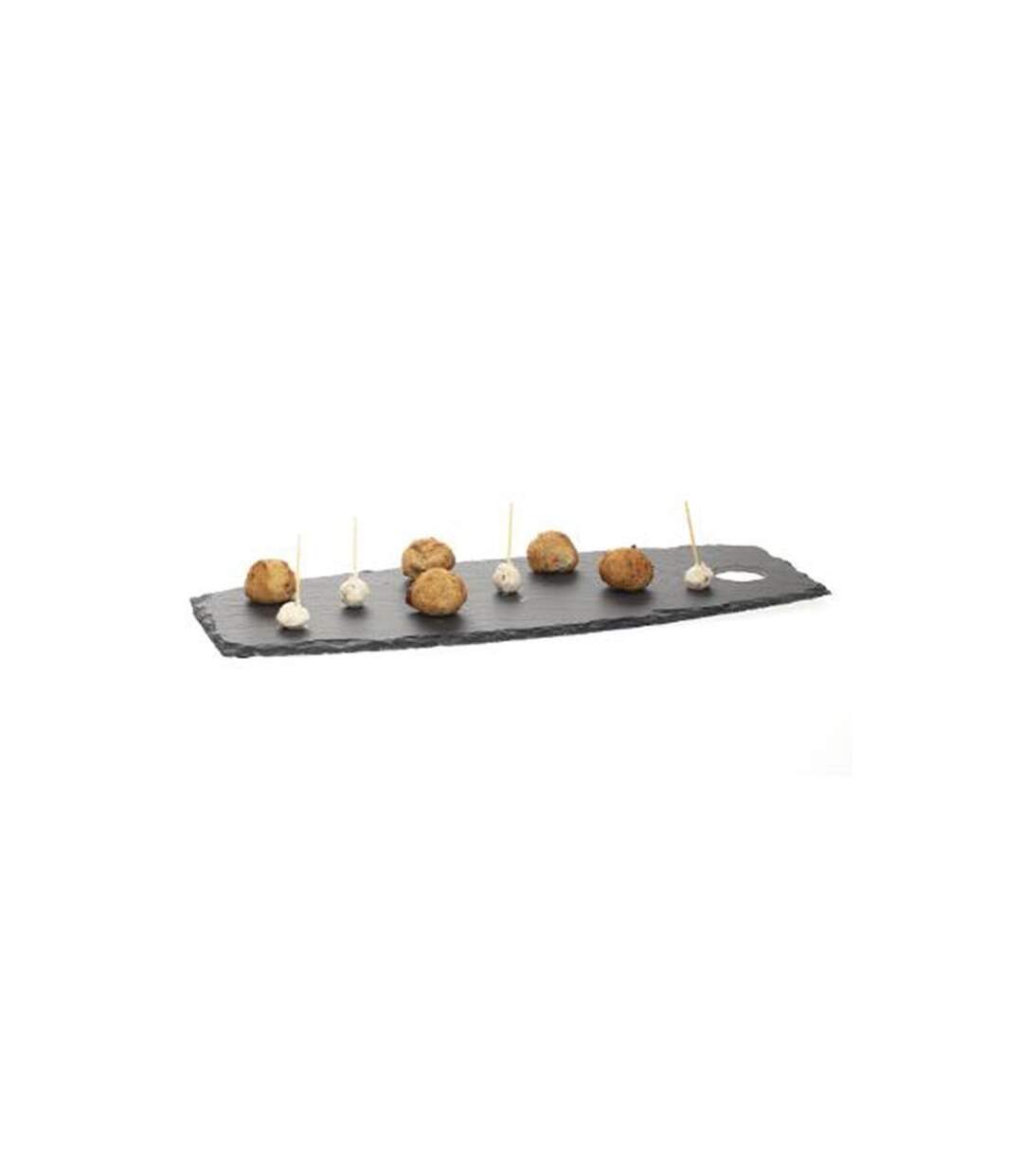 Lot de 6 Assiettes de Présentation Ardoise 44cm Noir-2