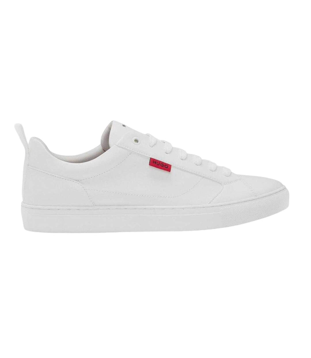 Mens Leather Tennis Trainers White Hugo-1