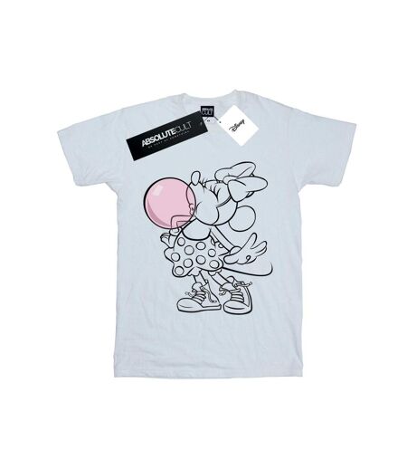 Disney Femmes/Les femmes Minnie Mouse Gum Bubble Cotton Boyfriend T-Shirt (Blanc) - UTBI37891