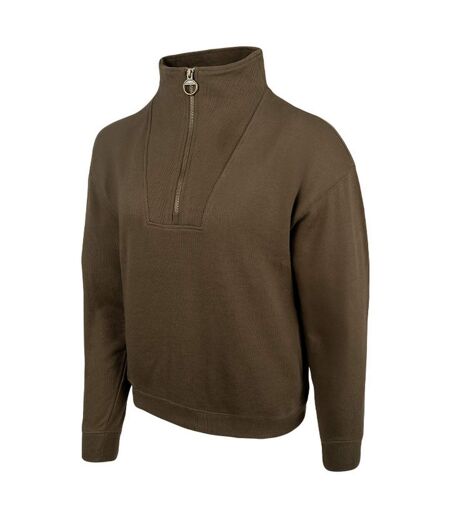 Womens/ladies Half Zip Sweatshirt Olive Jack Pyke