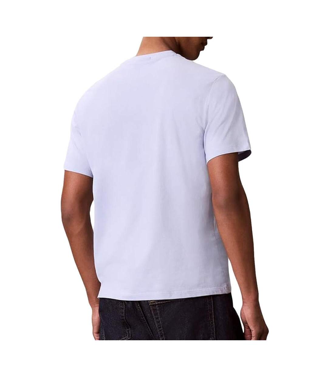 T-Shirt mauve homme calvin klein jeans badge l4g-2