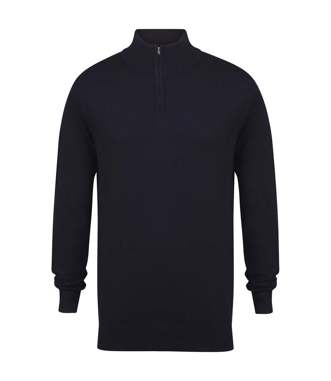 Mens Zip Neck Sweatshirt Navy Henbury-1