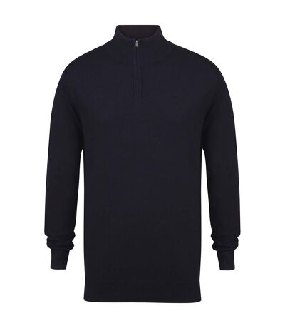 Mens Zip Neck Sweatshirt Navy Henbury