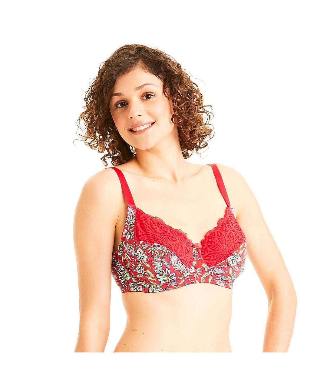 Soutien-gorge grand maintien multico rouge Aria-2