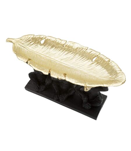 Vide-Poche Statuette 3 Singes 43cm Noir & Or