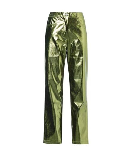 Unisex Adult Lupe Metallic 5 Pockets Trousers Green AmyLynn