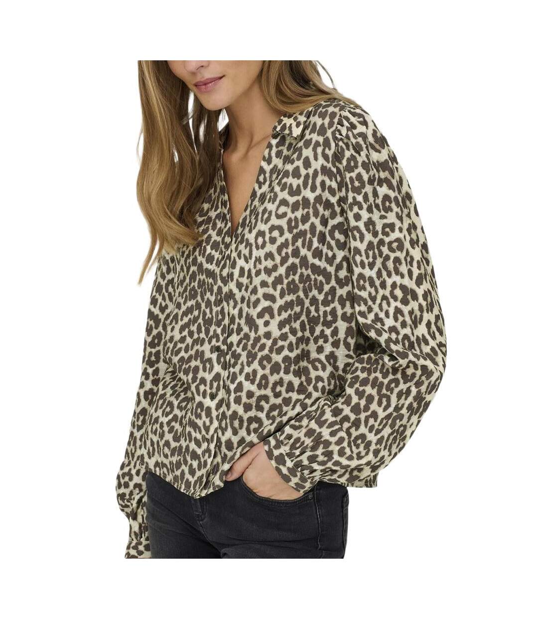 Blouse beige/marron femme jdy beatrice-1
